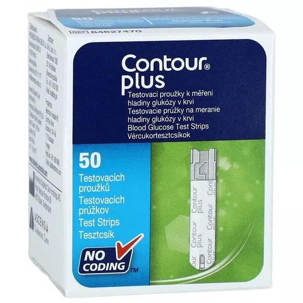 Contour Plus Blood Glucose Test, 50 strips, Diabetes Control