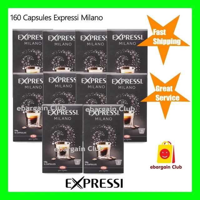 160 Capsules Expressi Coffee Pods Milano Value Pack (10 boxes) ALDI Intensity 10