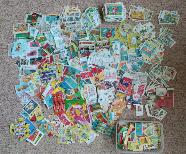 LOT MIX INSERTS+WRAPPERS MORE THAN  1200pcs.  - BUBBLE, CHEWING GUM