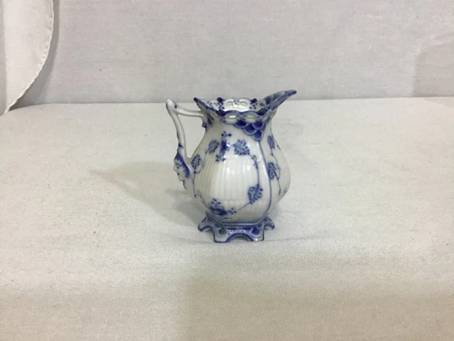 Vintage Royal Copenhagen Blue Fluted Full Lace Creamer 1037