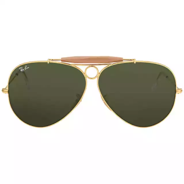 Ray Ban Shooter Green Classic G-15 Aviator Unisex Sunglasses RB3138 001 62