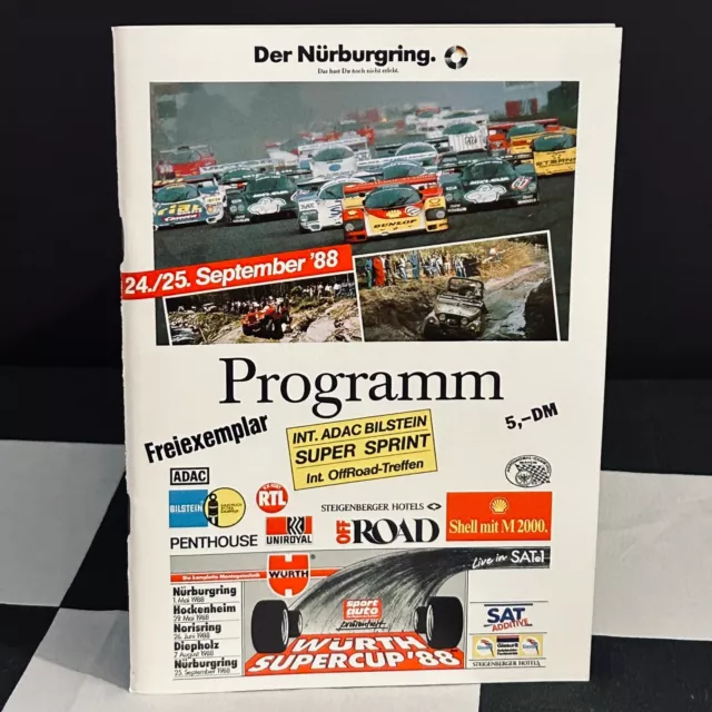 1988 Nurburgring Supersprint Supercup Group C Race Programme Porsche 962 Sauber