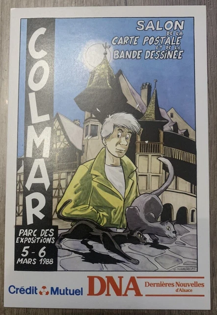 Postcard ILLUSTRATOR Serge CARRERE / 1988 COLMAR Salon / NUMBERED CARDS