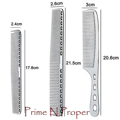 Stainless Steel Metal Anti-static Barber Cutting Comb- CHOOSE SET COLOR
