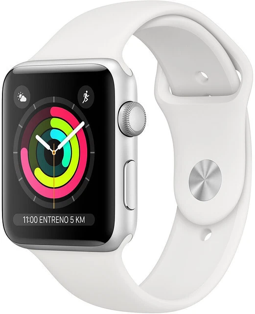 Apple Watch Series 3 38mm GPS Sport weiß Alu silber Sehr Gut - Refurbished