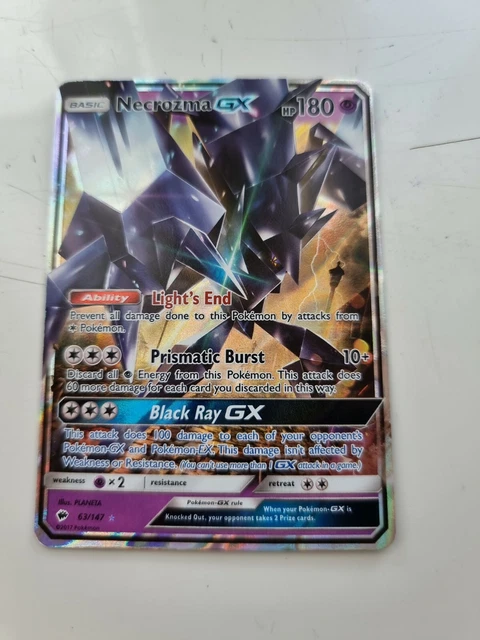 Pokemon Necrozma Gx 63/147 brennende Schatten ultra selten leicht aufhellend