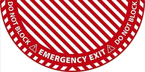 NMC Exit Do Not Block Half Circle Door Swing Walk-on Floor Sign with Textured...