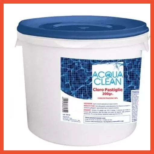 Cloro Pastiglie per Acqua Piscina Tricloro 25 kg Antialghe Flocculante 200 gr B1