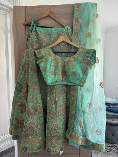 sachin and babi light blue dress How to Dress for an Indian or South Asian Engagement Party, Wedding or  Reception: Saree by Seema main image 0