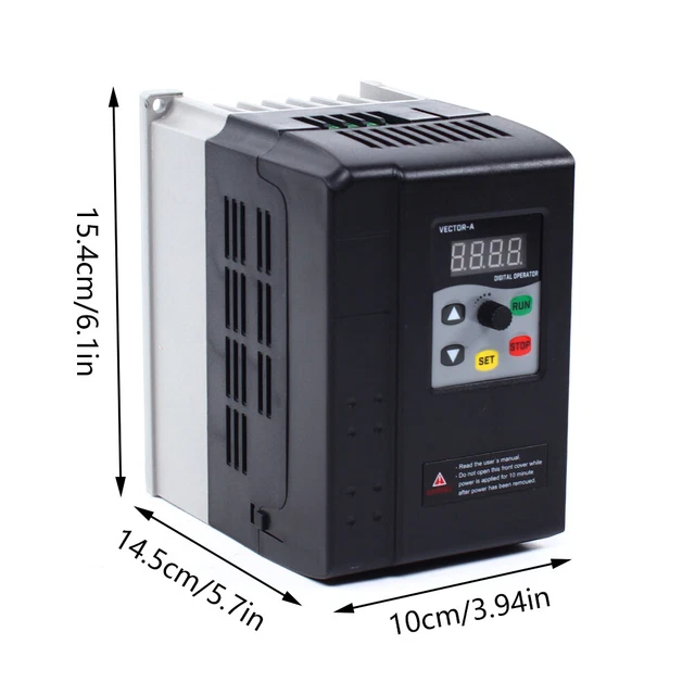 Produktbild von Frequenzumrichter SABUIDDS 380V 1,5/2,2 KW – 3-Phasen Drehzahlregler Mit V/F-Steuerung, ABS, 8-fach-Schutz, Inkl. Fernbedienung
