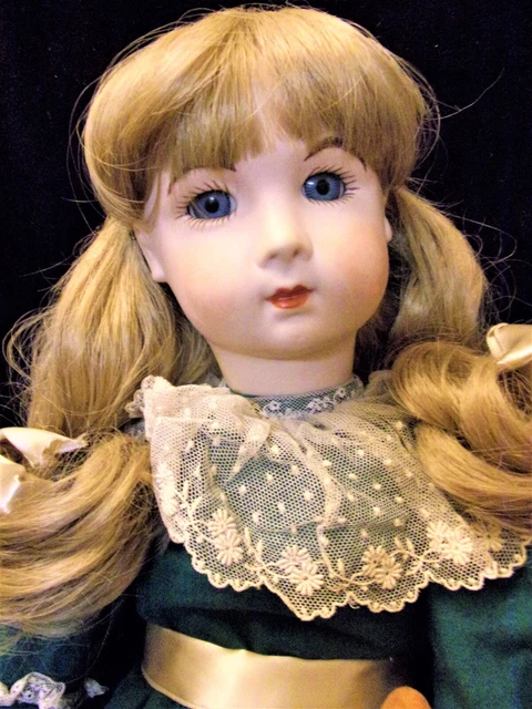 Vintage Doll 22" Antique French Bru Reproduction Bisque & Cloth Artists Made VGC