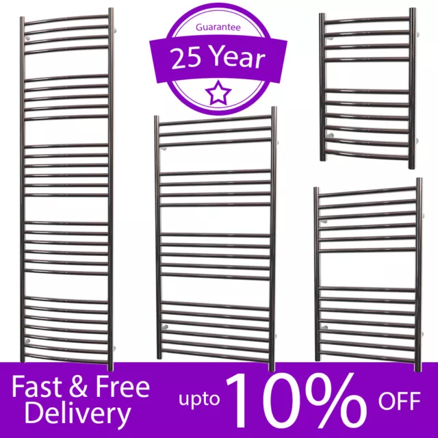 Towel Radiator Heated Towel Rail Stainless Steel Bathroom Flat|Curved Ladder