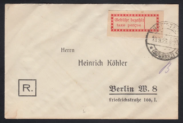 Deutsche Lokalausgabe Halle Saale Gebührenzettel Mi.Nr. 1 I c gestempelt (B170)