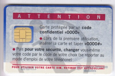 FRANCE ITINERIS HUTCHINSON TELECOM TELECARTE GSM SIM COLLECTOR . N° CHIP/PUCE 