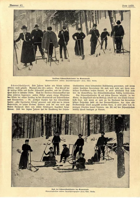 Schneeschuhläufer im Grunewald Berliner Scheelaufklub Histor. Memorabile 1899