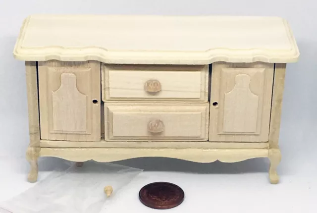 Natural Finish Wooden Side Board Tumdee 1:12 Scale Dolls House Miniature V080 2