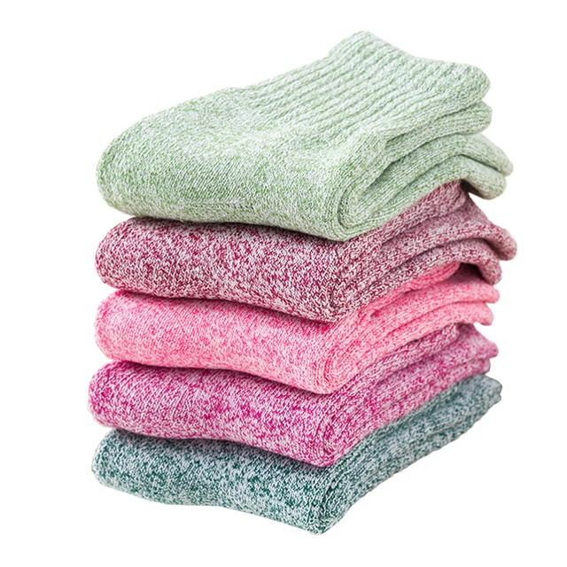 5 Pairs women warm socks Christmas Gift Socks for Women Cozy Crew Socks Womens V