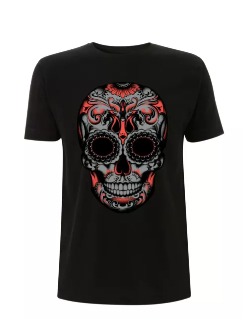 t-shirt cotone 100% maglietta stampata teschio messicano morte stilizzato skull