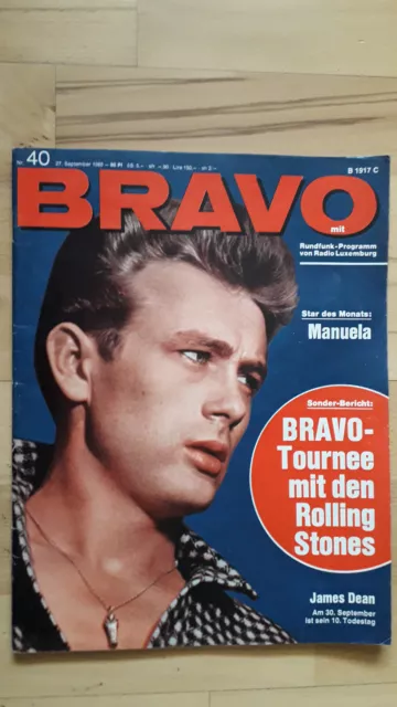 BRAVO Nr.40 vom 27.9.1965 Rolling Stones, Margitta Scherr, Manuela, James Dean