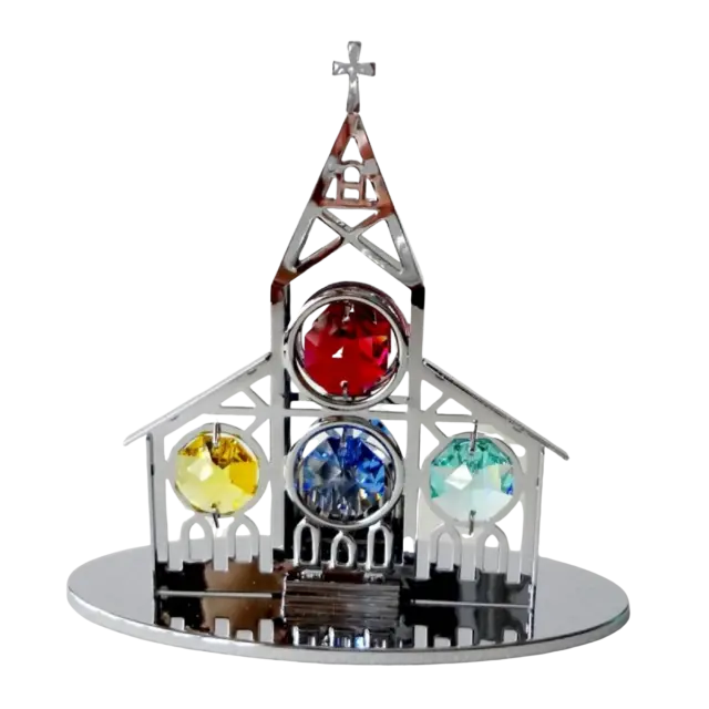 Crystocraft Church Crystal Ornament With Swarovski Elements Gift Boxed Religious