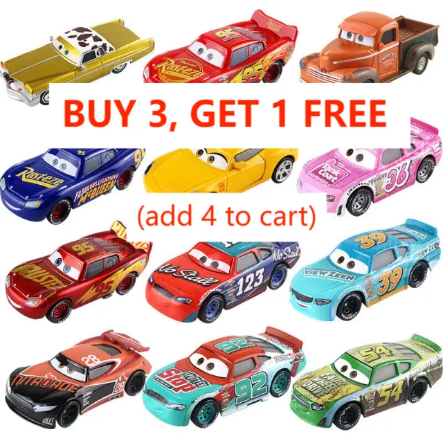 Disney Pixar Cars 3 Lot Lightning McQueen 1:55 Model Toy Cars Diecast Toys Loose