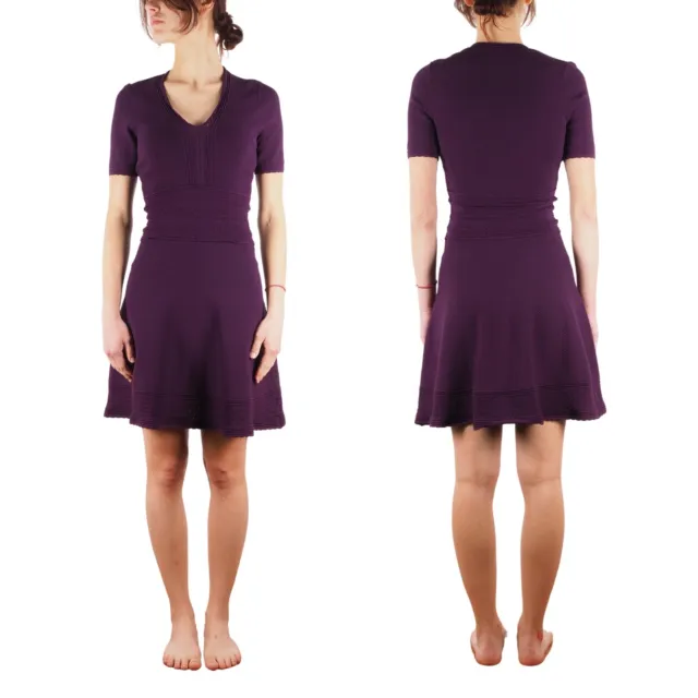 Sandro Paris Women's Purple Stretch Knit Mini Dress size 1 / S Small