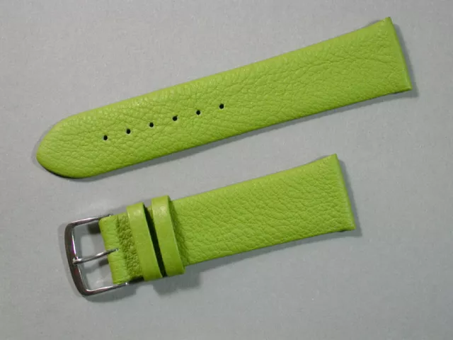 Handarbeit echt Leder Uhrenarmband Grün 22mm Edelstahlschließe 8644