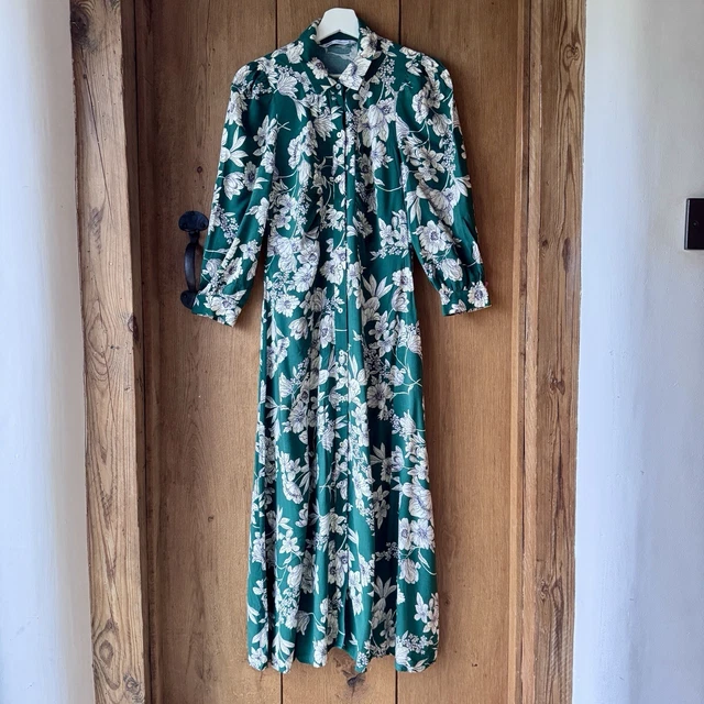 ZARA GREEN FLORAL Print Shirt Dress Small Midi Maxi Long Sleeve Blogger Fav 17.95 - PicClick UK ZARA GREEN FLORAL Print Shirt Dress Small Midi Maxi Long Sleeve Blogger Fav 17.95 - PicClick UK