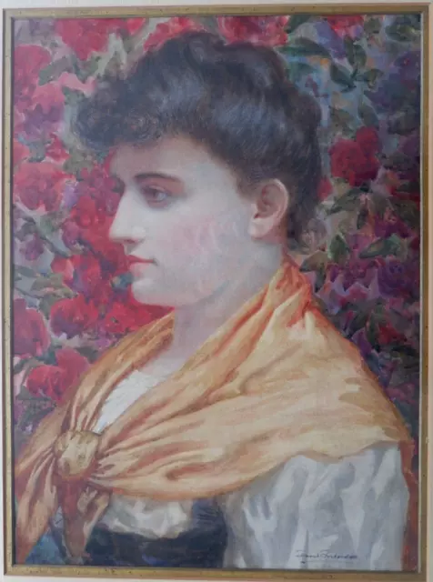 Pre Raphaelite. Portrait Study. Watercolour.  19th Century  by David Richardson.