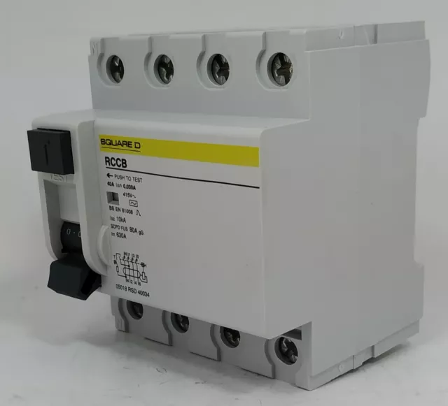 Square D RSD 40034 40A 40 Amp 30mA Quatre Pôle 4P Rcd Rccb 2