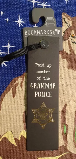 Embossed Quality GRAMMAR POLICE Bookmark Book Funny Rare Teacher Writer Author Embossed Quality GRAMMAR POLICE Bookmark Book Funny Rare Teacher Writer Author