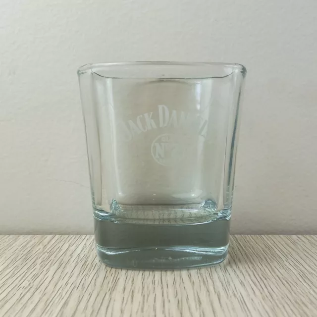 Jack Daniel's Drinking Glass Lowball Tumbler Etched Old No 7 Signature on Base 3