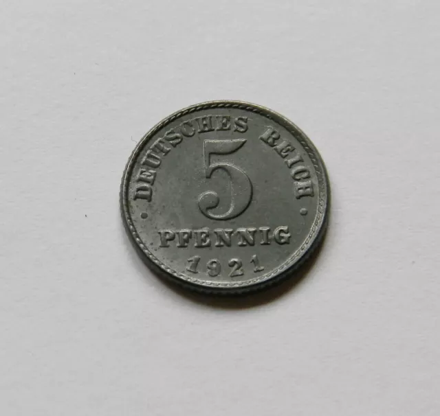 ERSATZMÜNZEN: 5 Pfennig 1921 G, J. 297, stempelglanz, I.