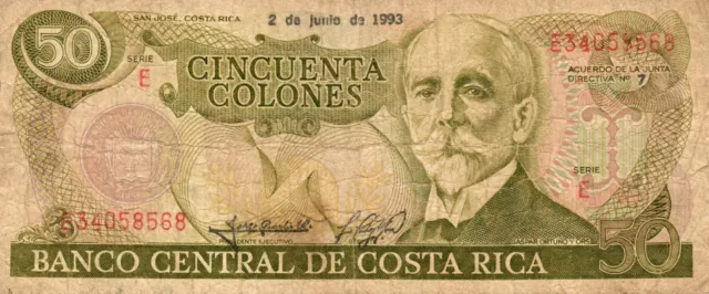Banknote Costa Rica 50 Colones 1993 P257a.4