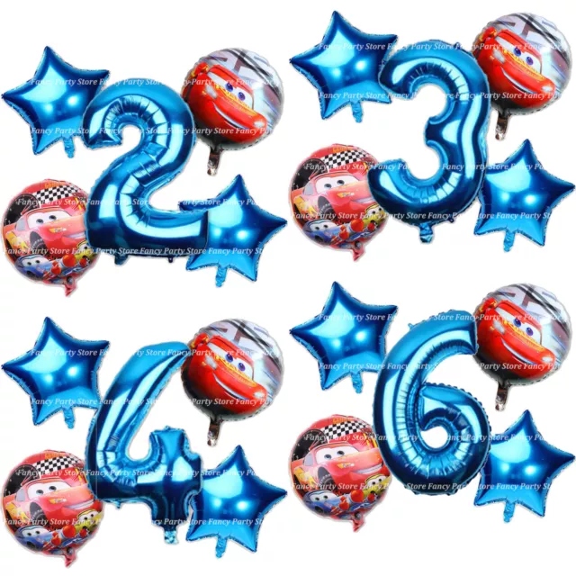 Disney Cars Birthday Party Balloons Lightning McQueen Age Number Blue Girls Boys