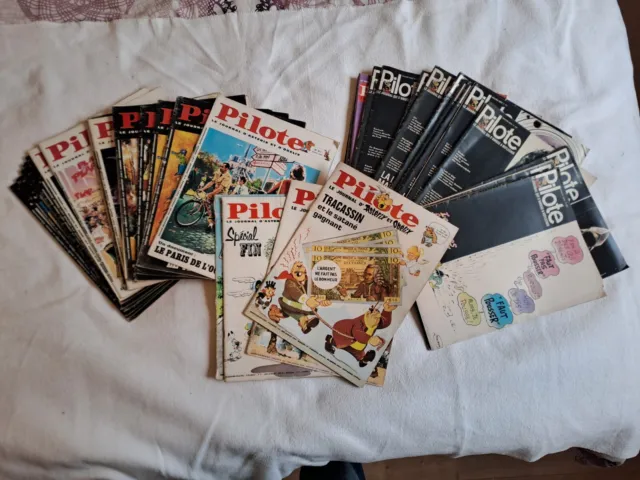 Lot 41 Magazines Pilote Astérix et Obélix  BD 1967 à 1971