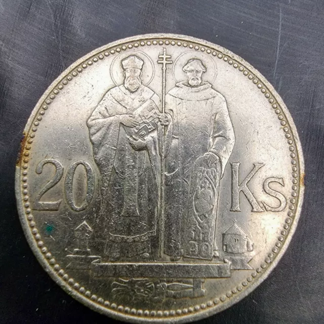 1941 Silver Slovakia 20 Korun KM7.1 Uncirculated Collectible Coin Rare 🪙💎