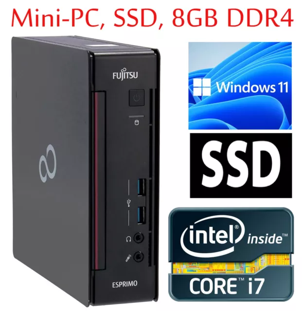 MINI COMPUTER Q956 INTEL i7 CPU 8GB DDR4 128GB SSD USB3.0 DVI + 2x DP WINDOWS 11