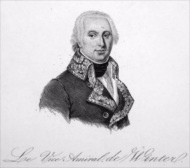 RÉVOLUTION FRANÇAISE - MARINE: VICE-AMIRAL de WINTER - Gravure du 19e siècle