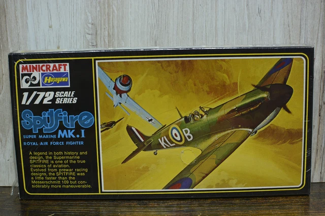 1/72 Spitfire MK.I Vintage Hasegawa Minicraft Model Kit 099 - PARTS SEALED (B1)