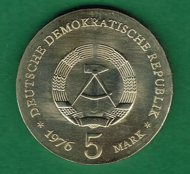 A.S.S DDR 5 Mark Gedenkmünze Ferdinand von Schill 1976 J: 1559 stgl bfr 2