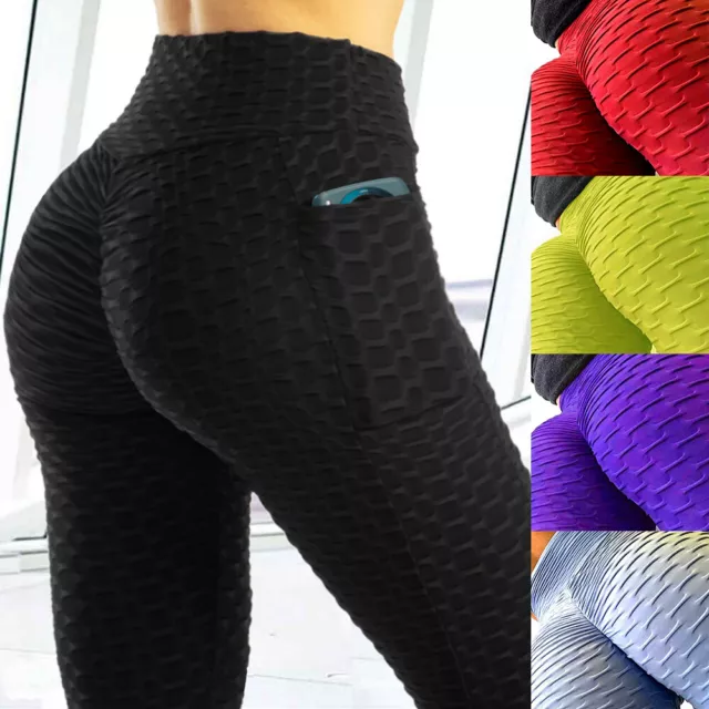 WOMEN HIGH WAISTS Yoga Leggings Stretch Fitness Ladies Sports Gym Pants  Trousers $15.49 - PicClick AU