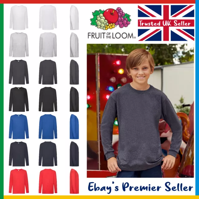 Kids L/S Value T-Shirt ? Fruit of the Loom Kids Long Sleeve Valueweight T-Shirt