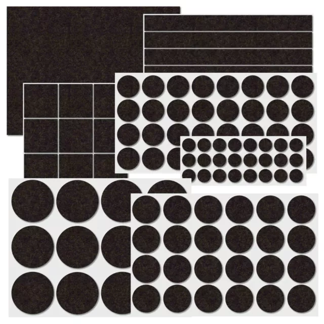 Filzgleiter braun 106 Stk Möbelgleiter Stuhlgleiter selbstklebend Rund u Eckig