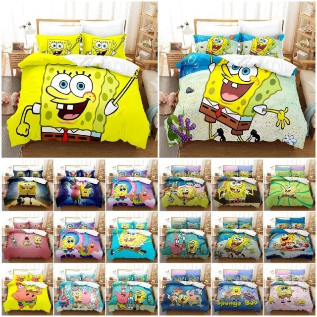 SpongeBob SquarePants Bedding Set Quilt Duvet Cover Pillowcase Single Double