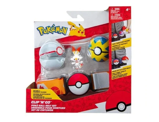Pokemon Clip n Go Pokeball Belt Set Scorbunny