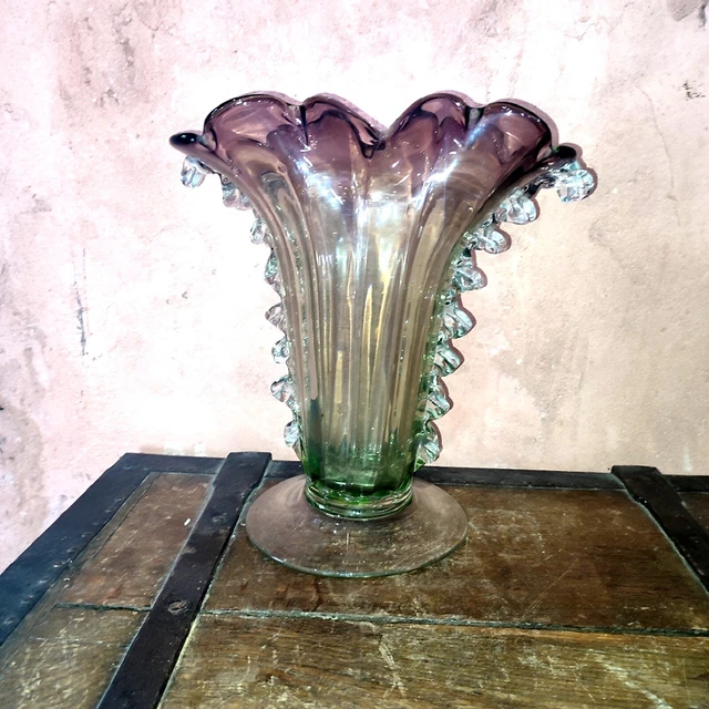 Vase visage style Murano : décoration vintage italienne