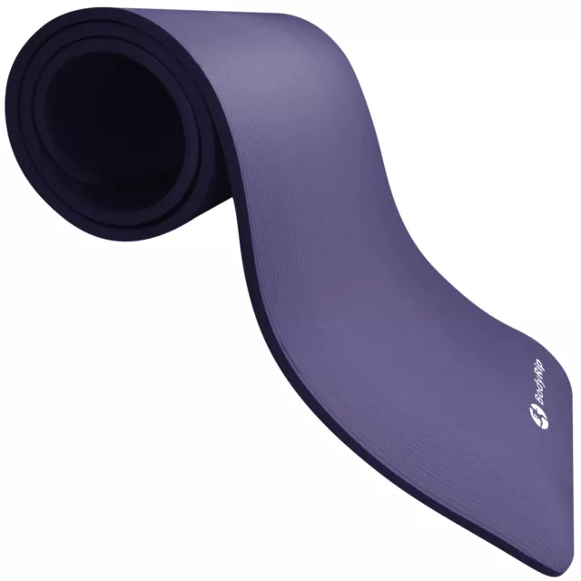 BodyRip Yoga Mat para Pilates Ejercicio Púrpura 15mm NBR Foam Carry Strap Fitness 3