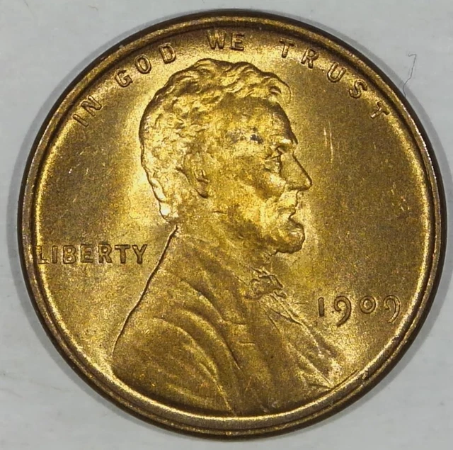 1909 VDB BLAZING RED GEM BU MS LINCOLN WHEAT CENT PENNY #x221