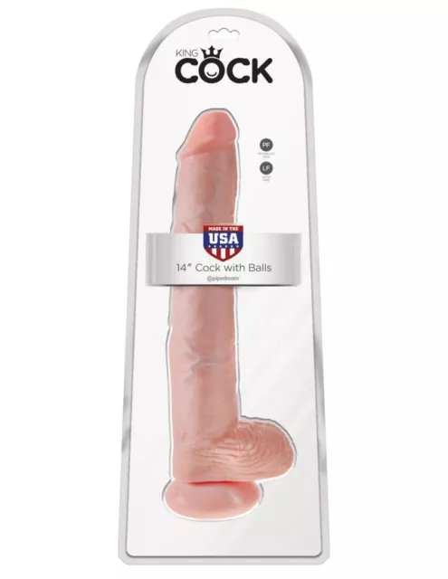 Sexy Fallo realistico 36 cm King Cock 14 Skin Balls Dong Real Penis Cazzo Big 3